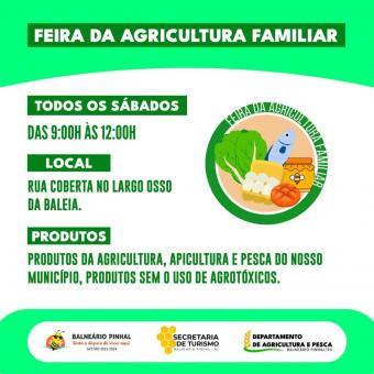 ATENÇÃO PINHALENSES!! TODOS O SÁBADOS OCORRE A FEIRA DA AGRICULTURA FAMILIAR.